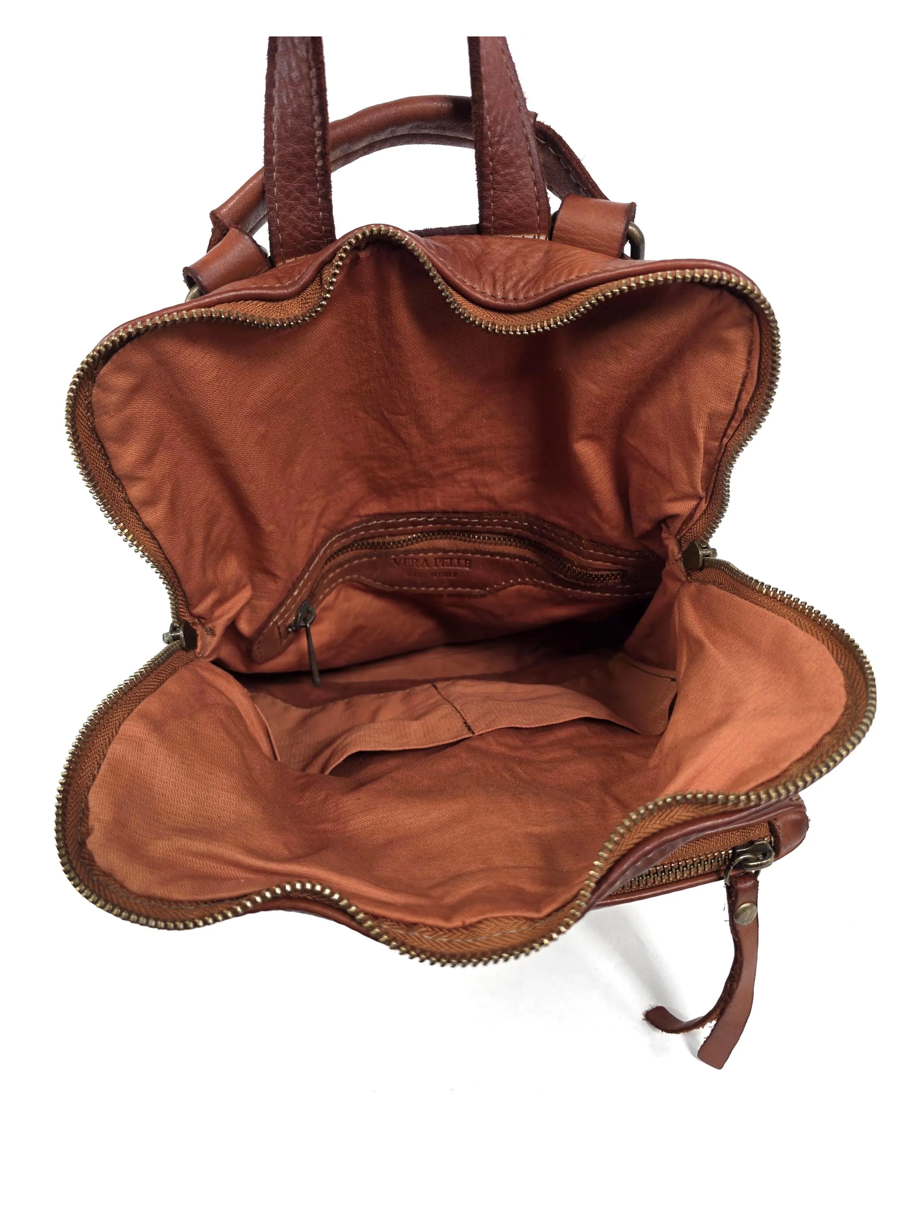 Kleiner Leder-Rucksack wandelbar
