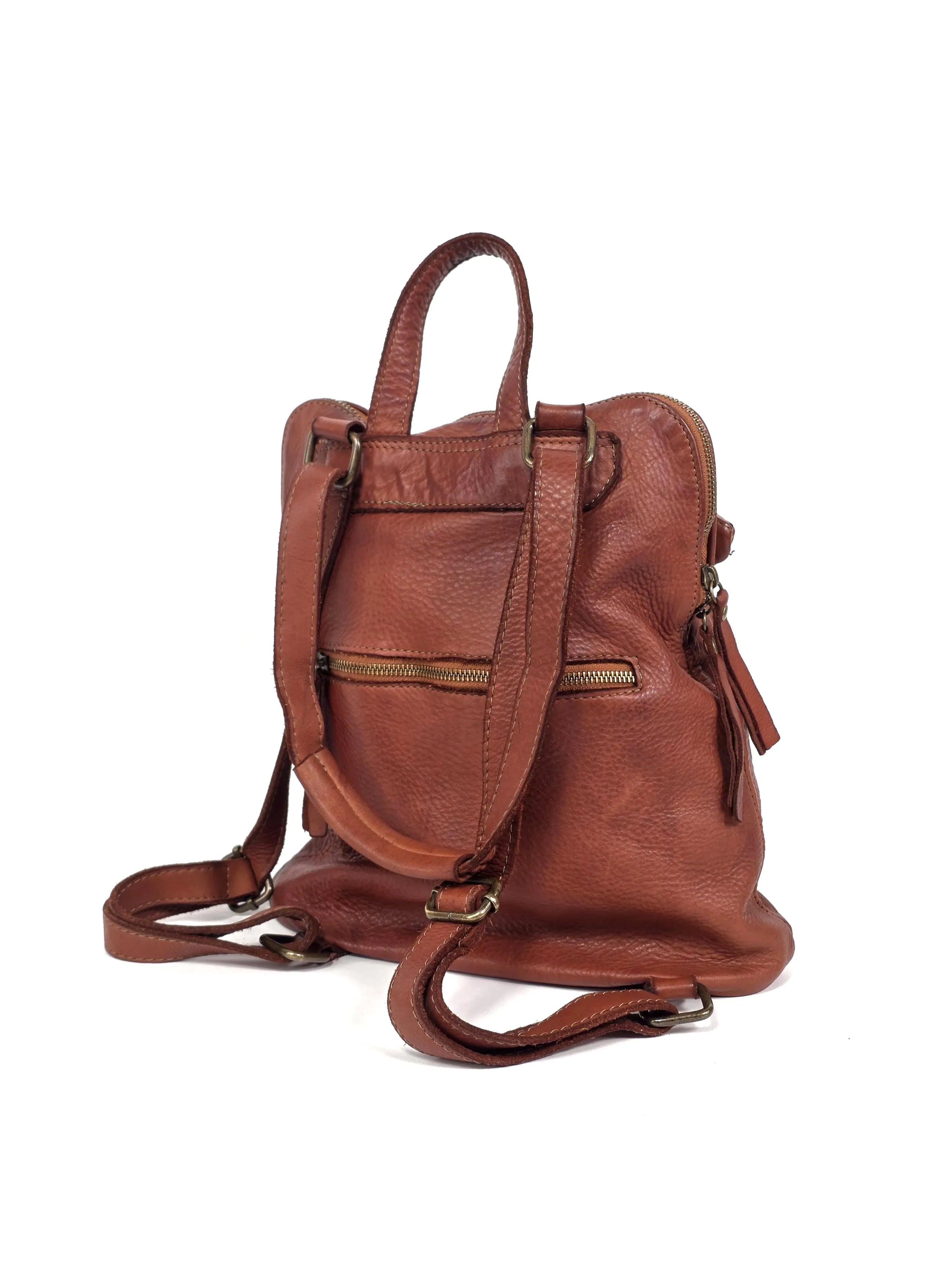 Kleiner Leder-Rucksack wandelbar