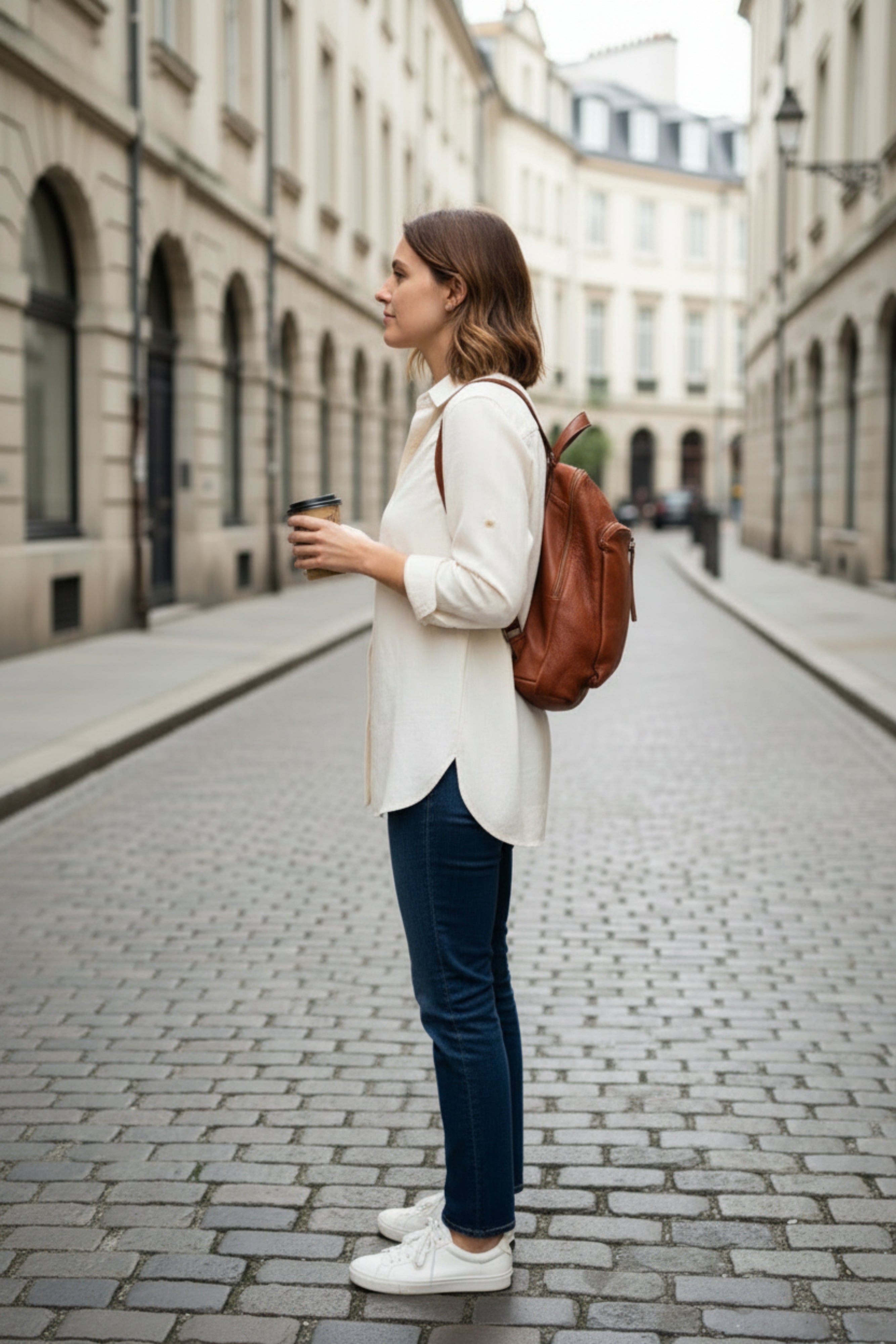 Kleiner Leder-Rucksack wandelbar