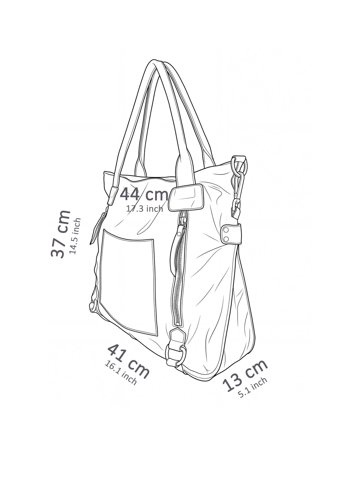 Leder-Shopper mit Fronttasche espresso