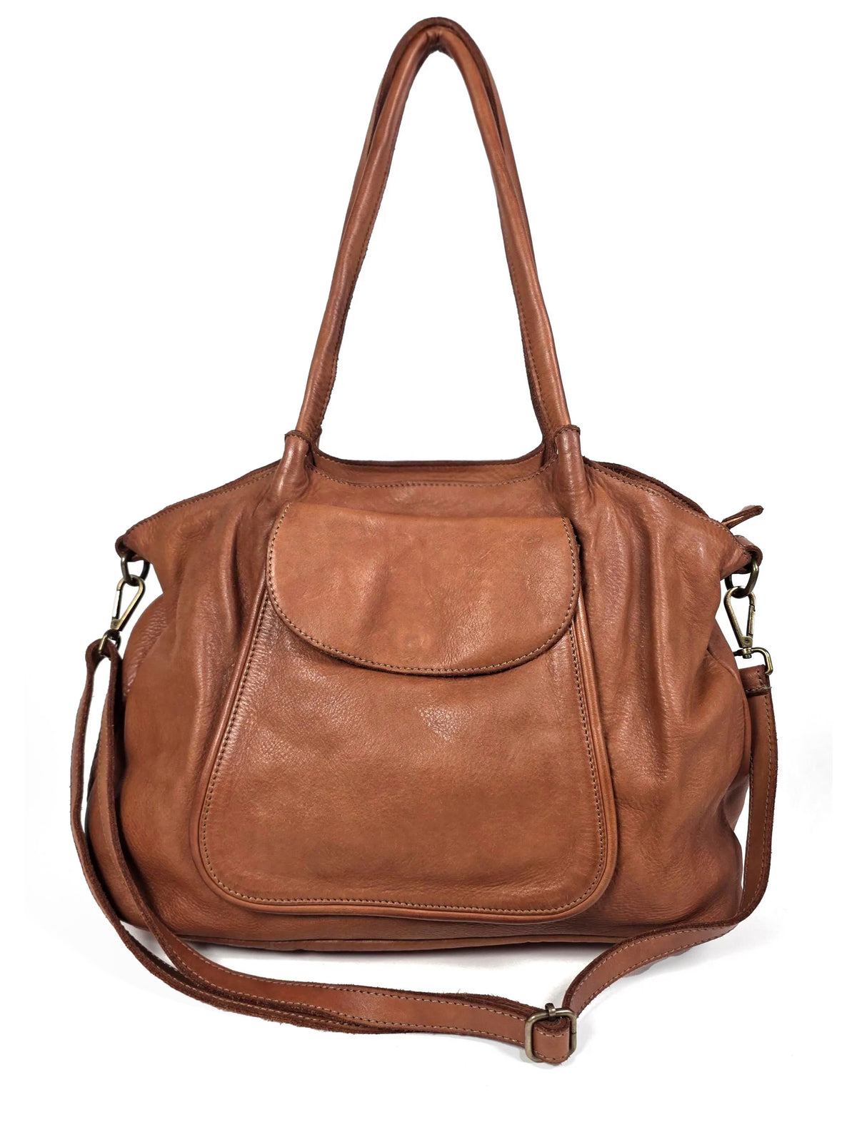 Große Handtasche cognac