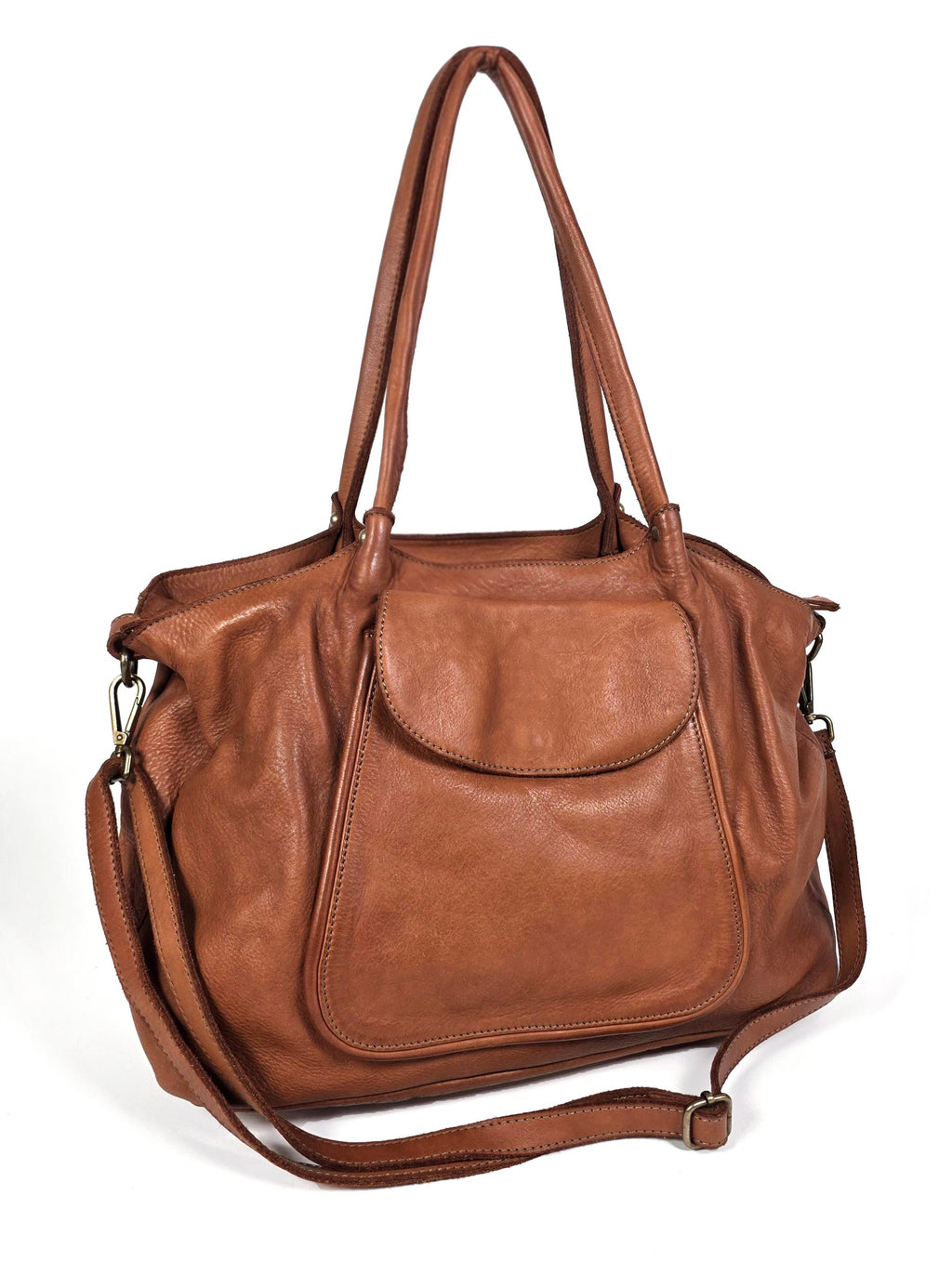 Große Handtasche cognac