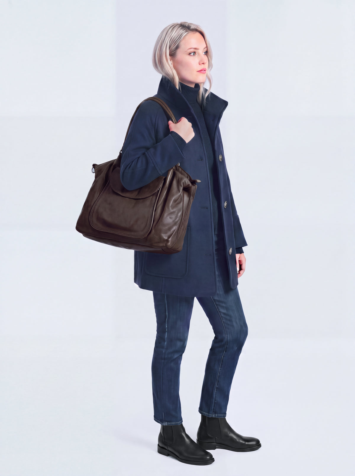 Große Handtasche espresso