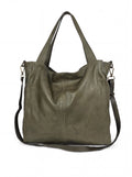 Leder-Tragetasche oliv