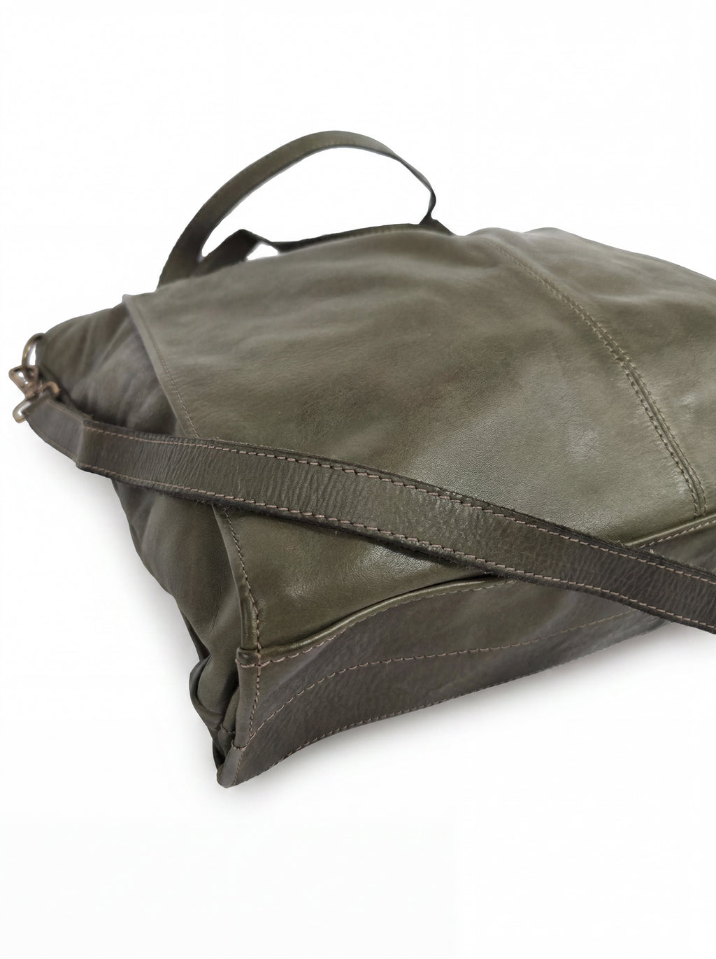 Leder-Tragetasche oliv
