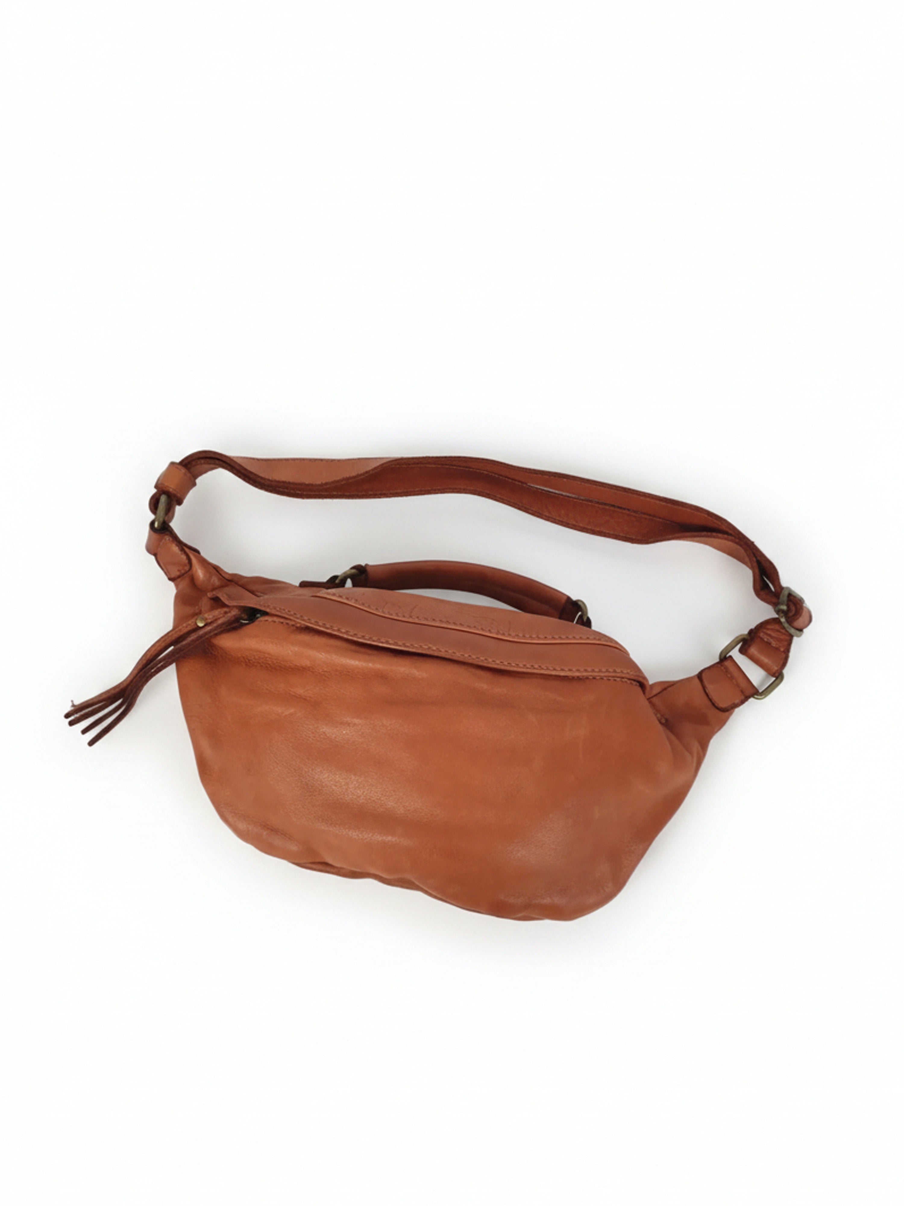 Leder-Bauchtasche cognac