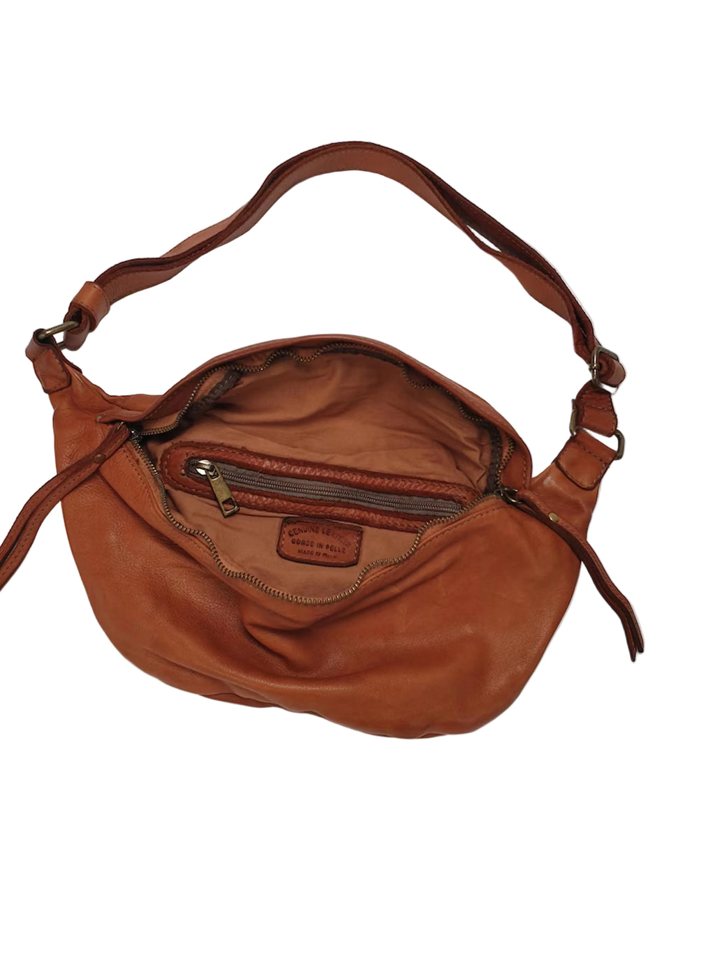 Leder-Bauchtasche cognac