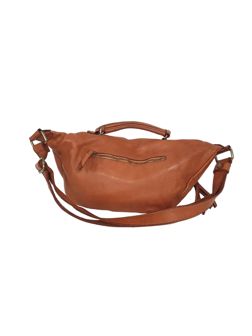 Leder-Bauchtasche cognac