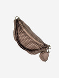 Leder-Bauchtasche geflochten taupe
