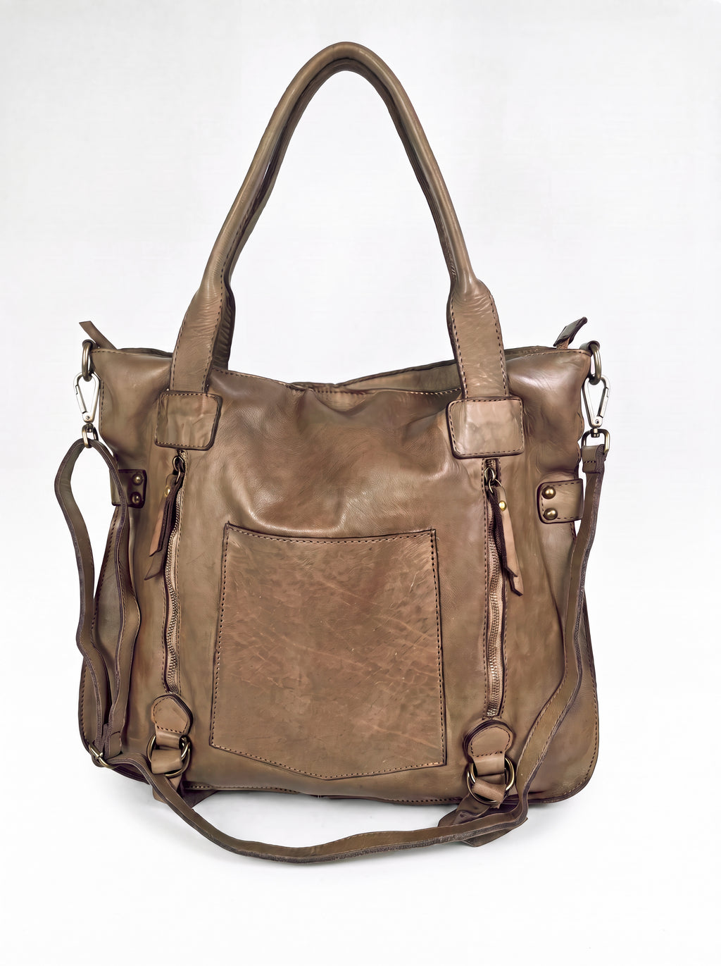 Leder-Shopper mit Fronttasche (Kopie)
