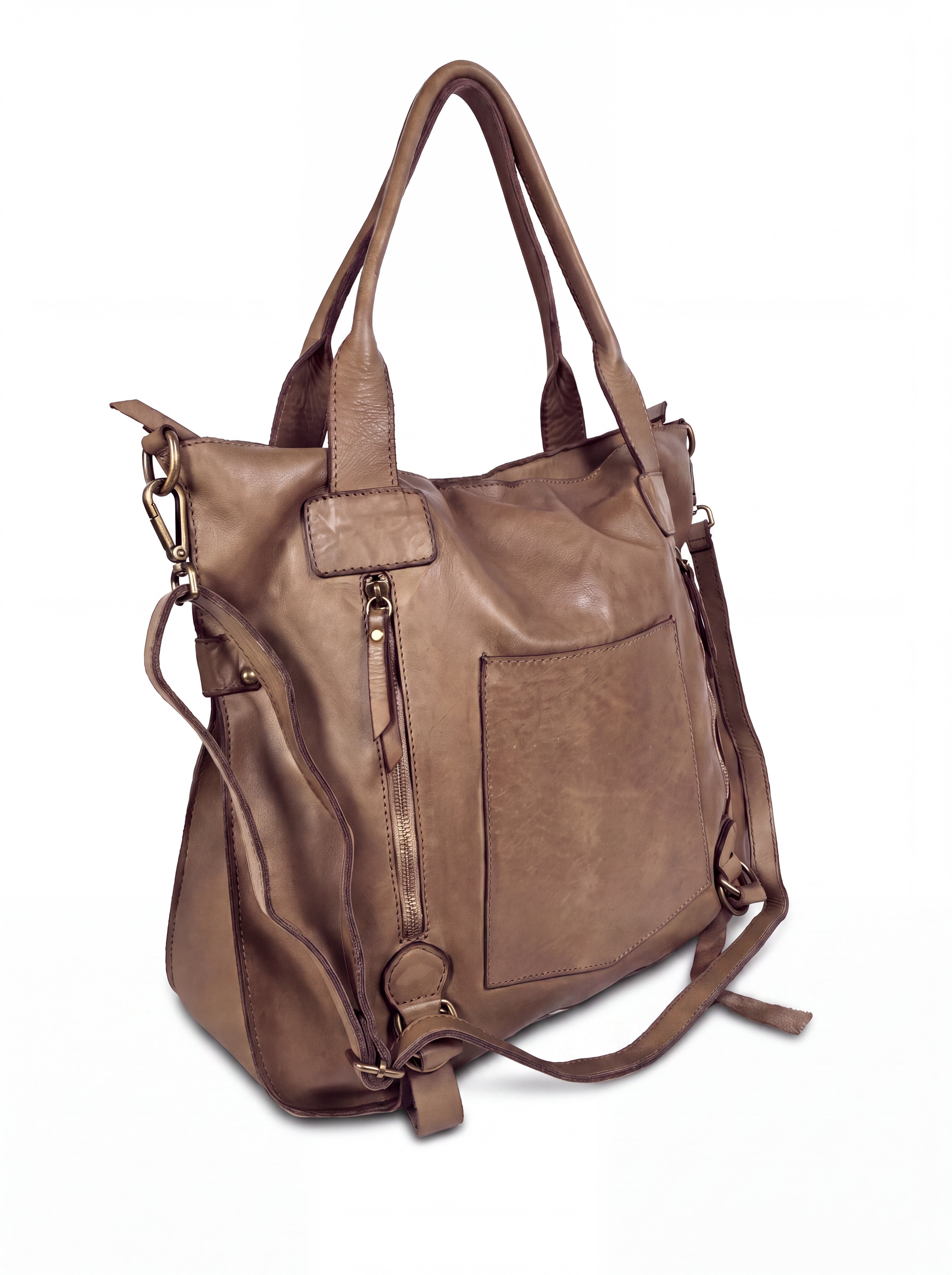 Leder-Shopper mit Fronttasche (Kopie)