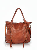 Leder-Shopper mit Fronttasche