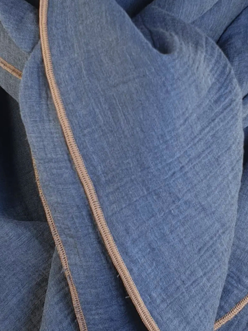 Musselintuch jeansblau melange