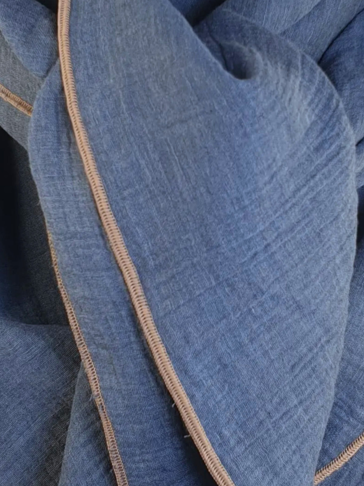 Musselintuch jeansblau melange