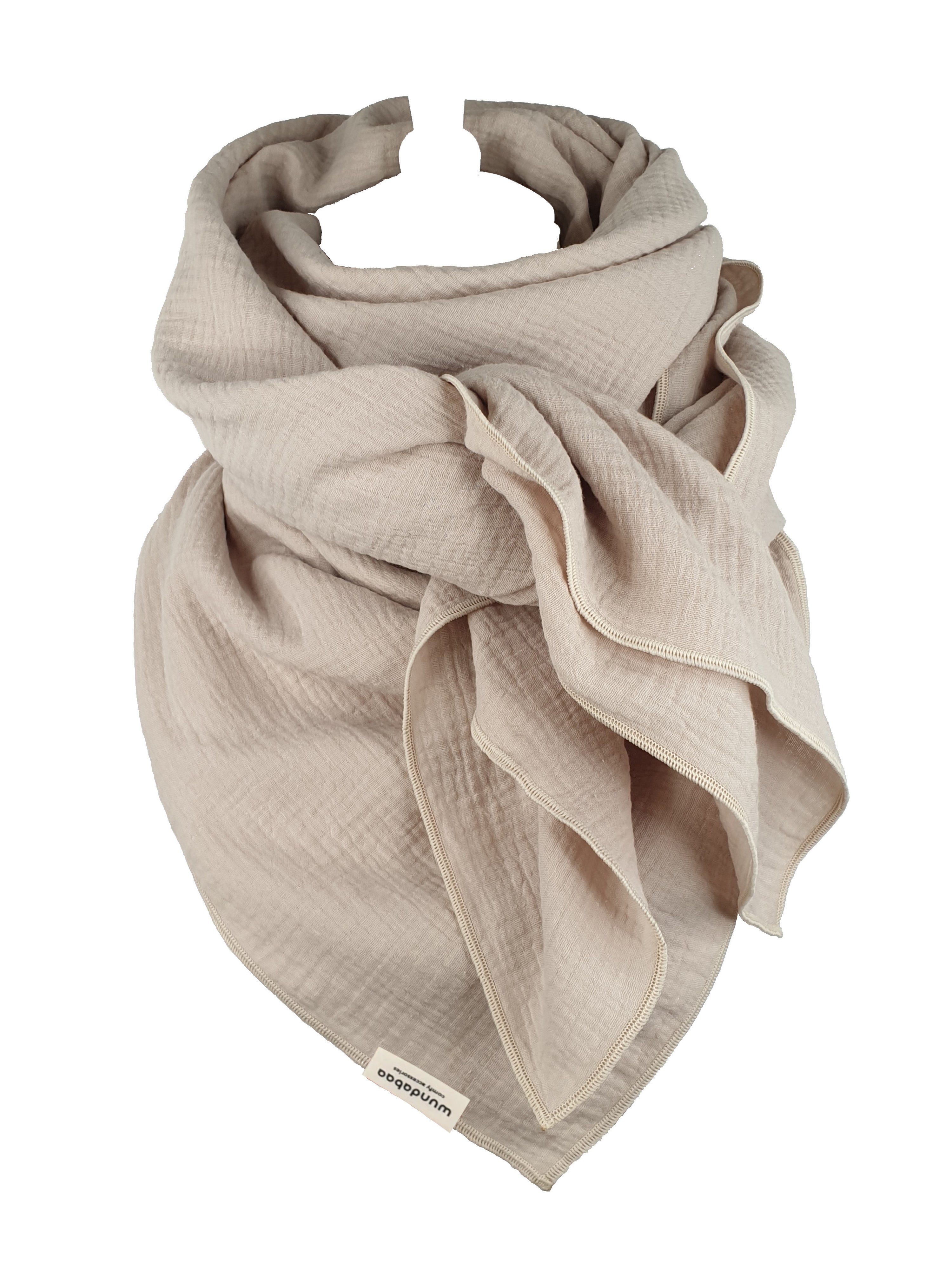 Musselintuch in braun, beige, gelb