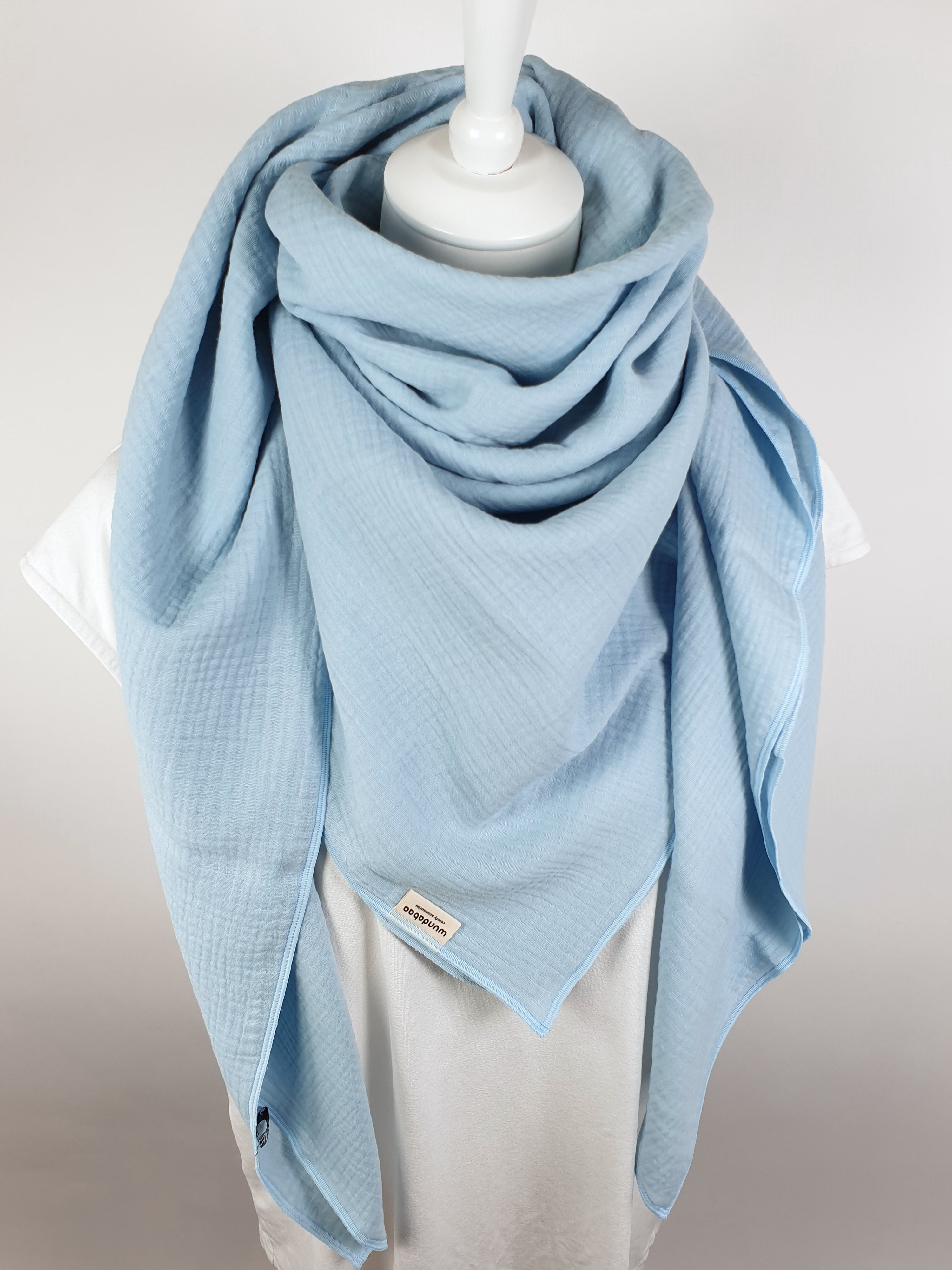 Musselintuch in blau