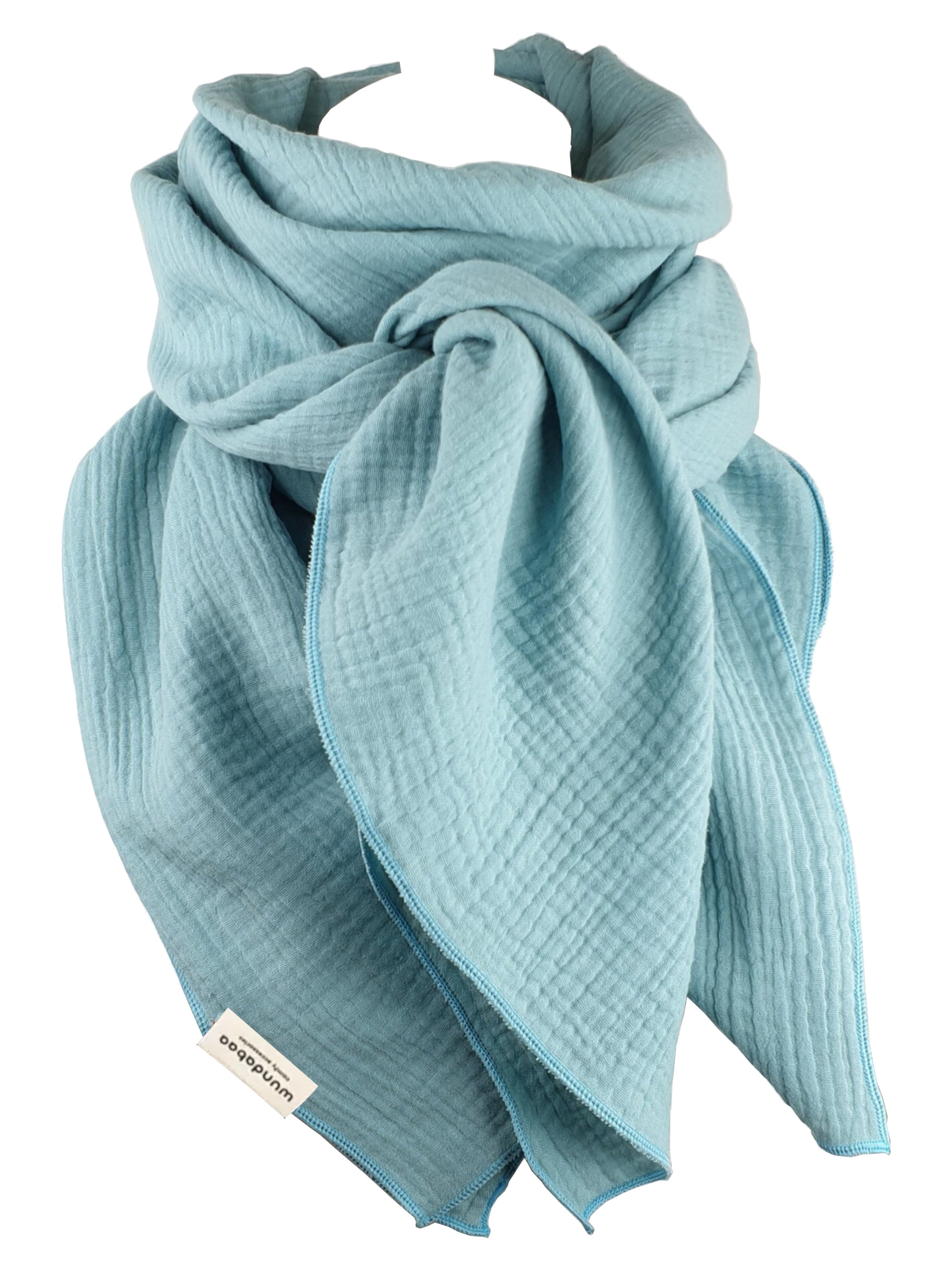 Musselintuch in blau