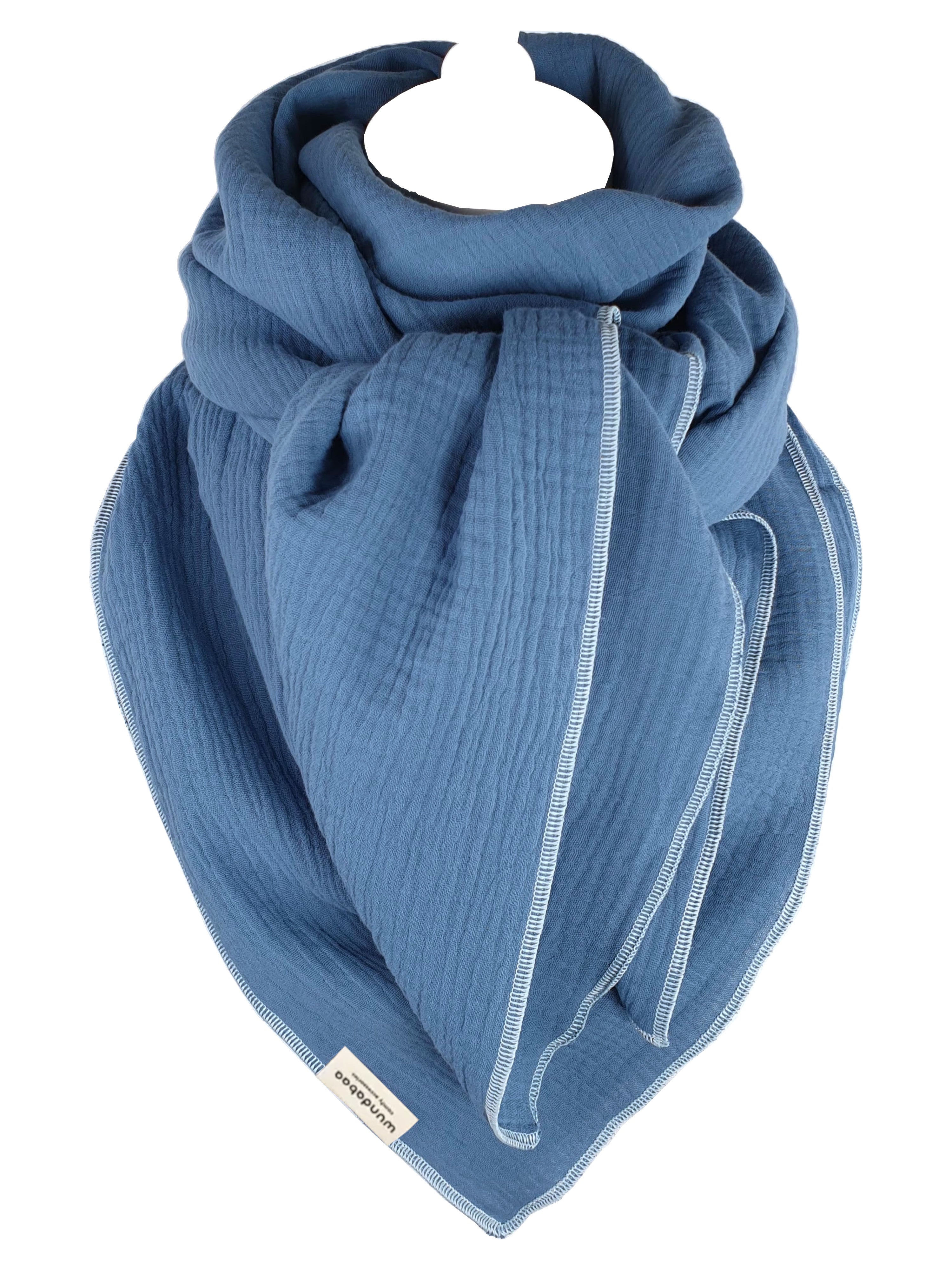 Musselintuch in blau