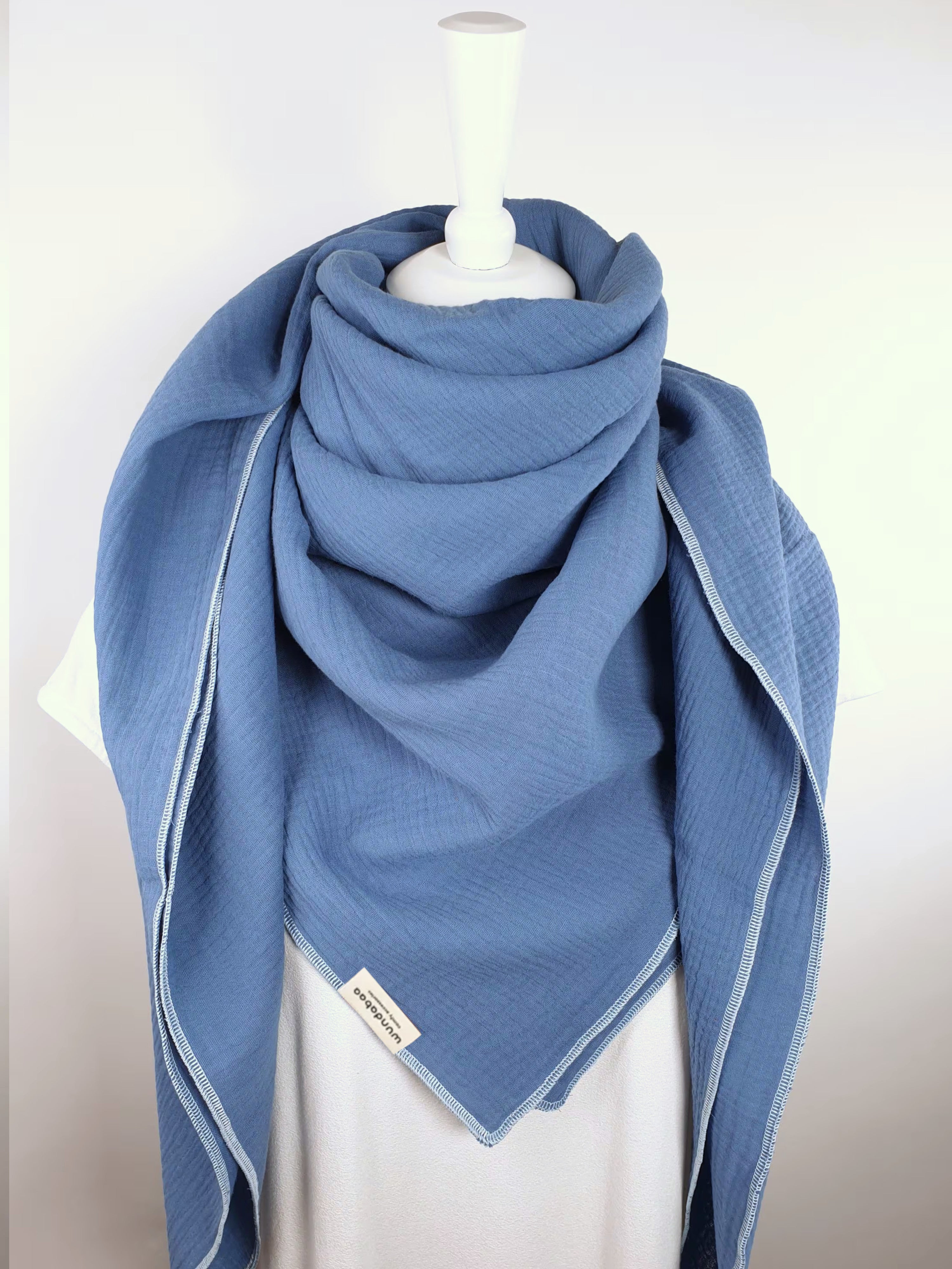 Musselintuch in blau