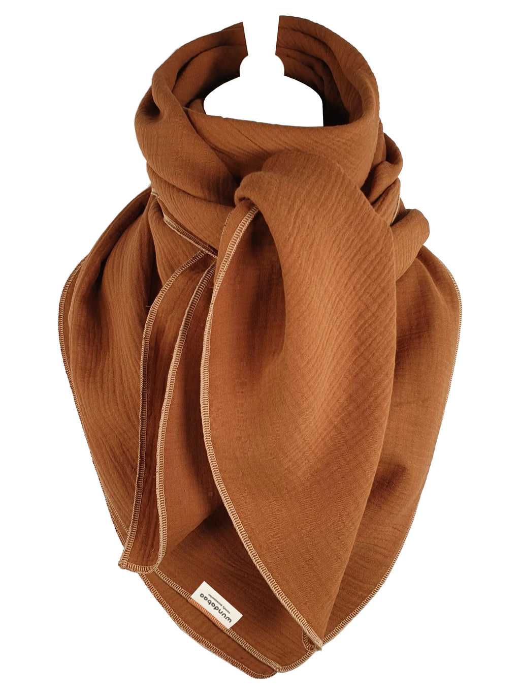 Musselintuch in braun, beige, gelb