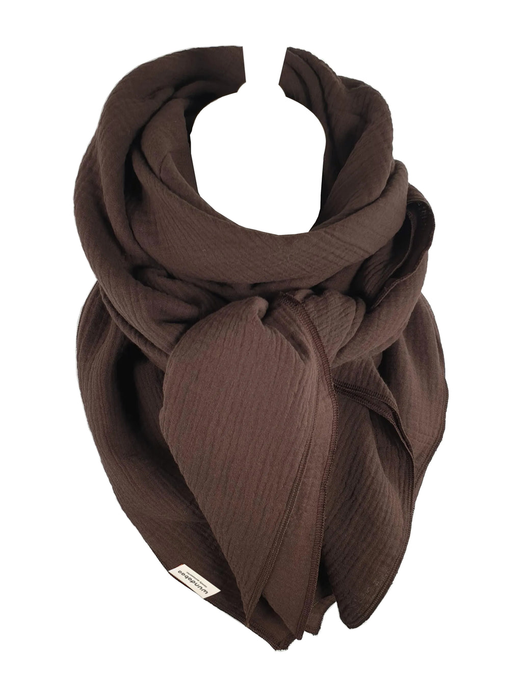 Musselintuch in braun, beige, gelb