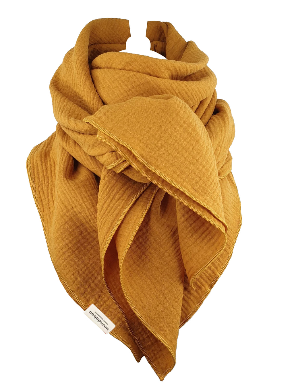 Musselintuch in braun, beige, gelb