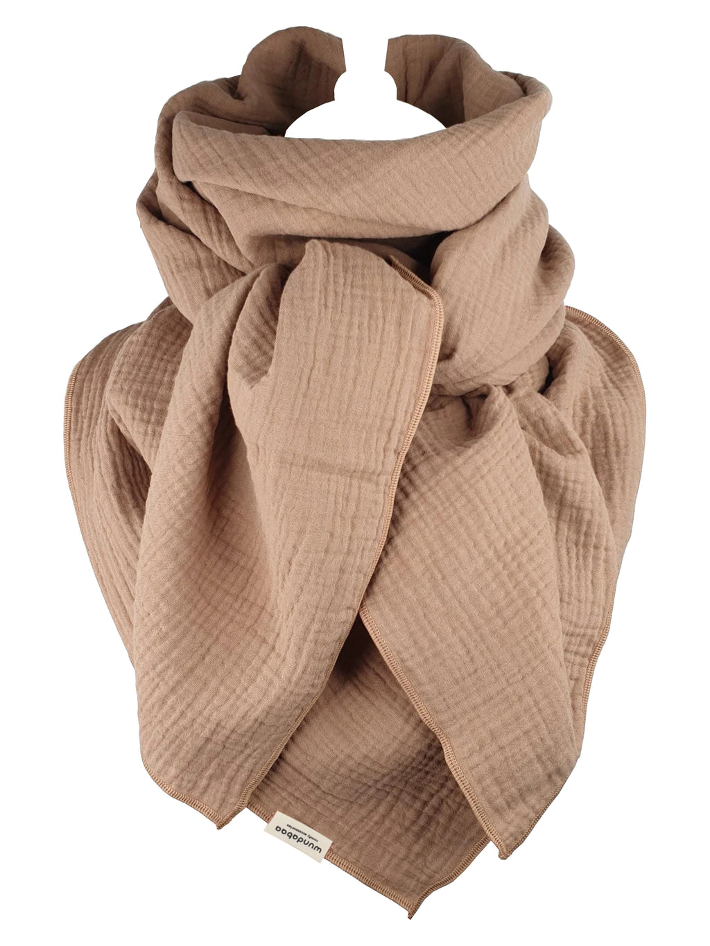Musselintuch in braun, beige, gelb