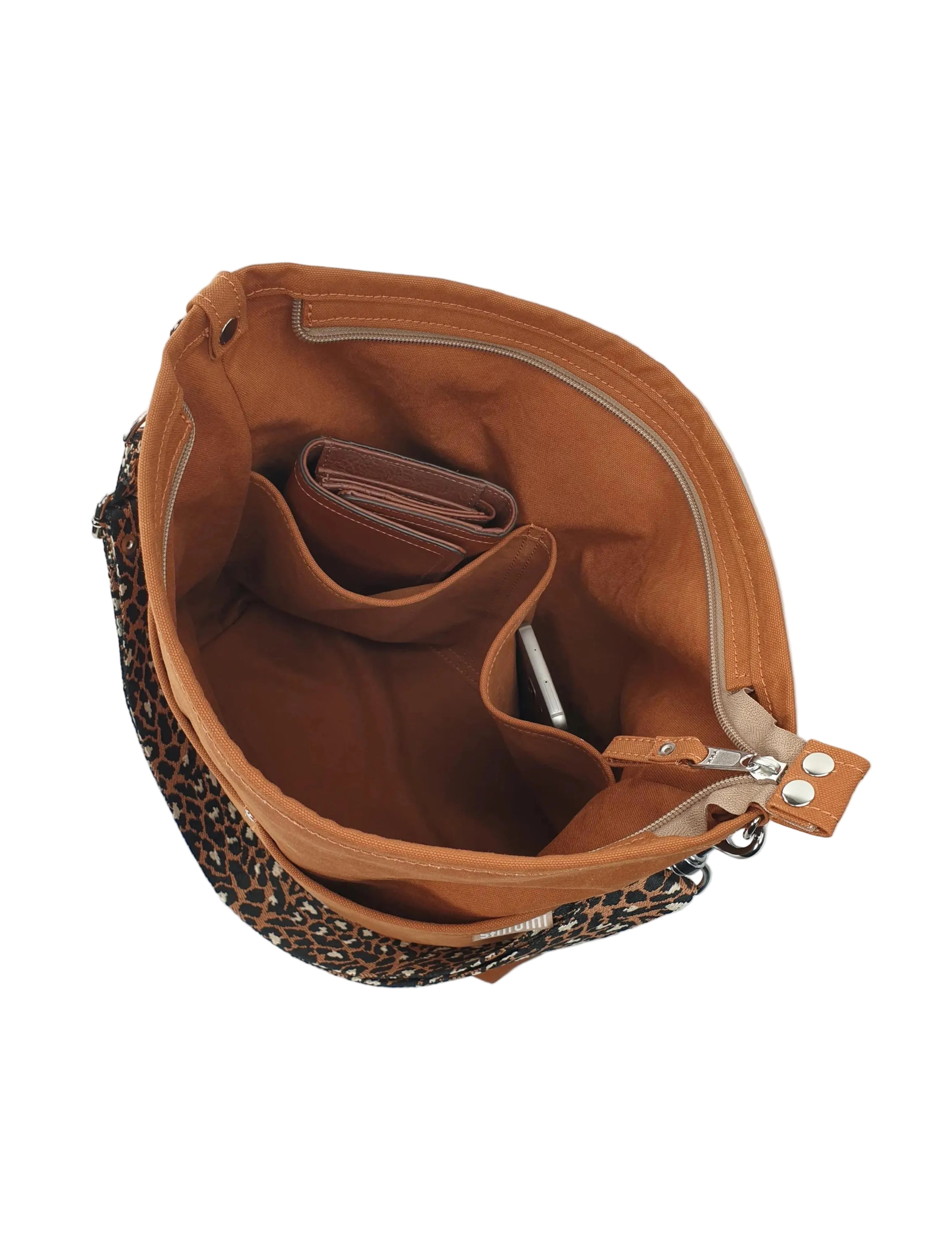 Canvas Hobo cognac
