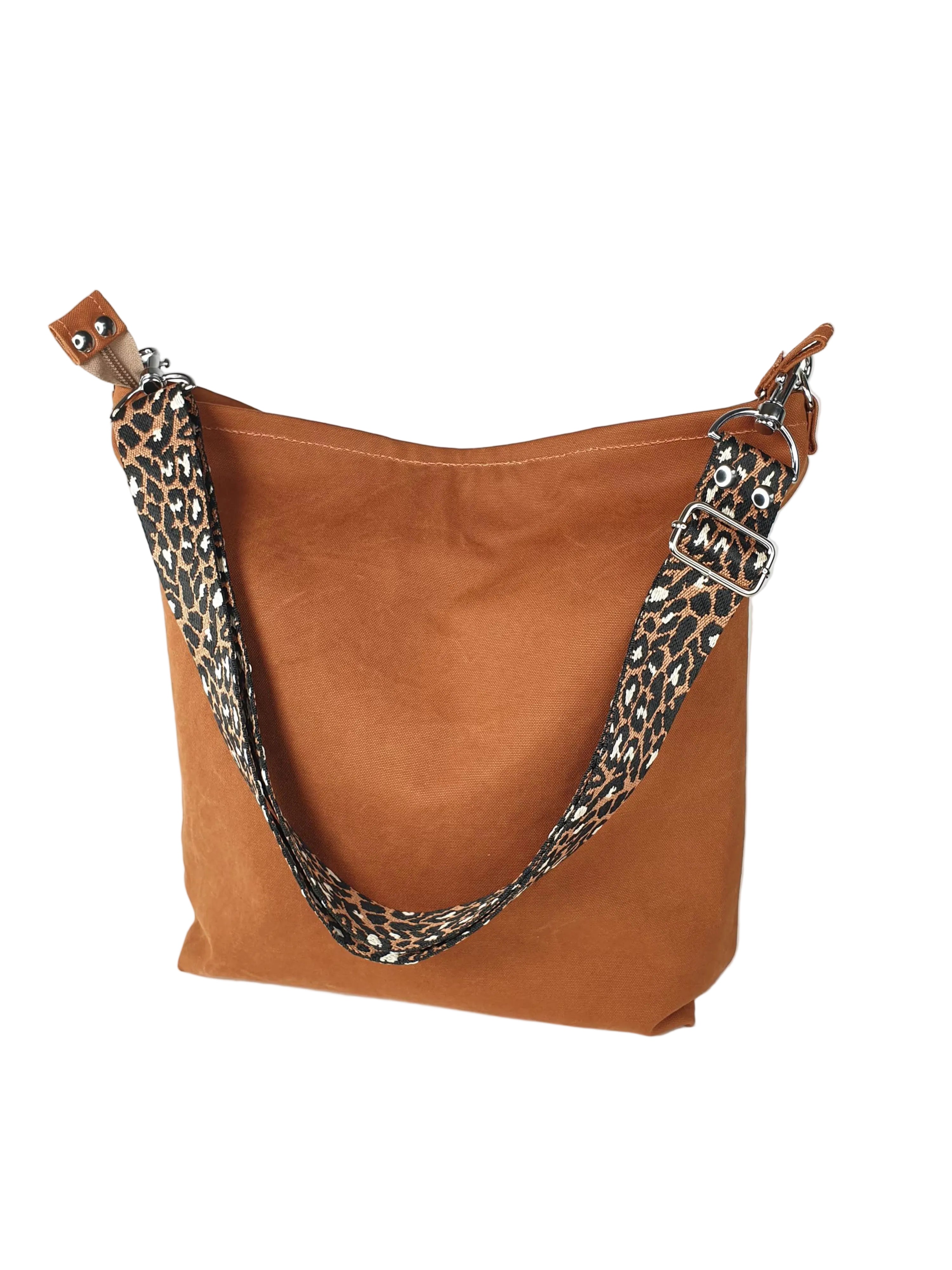 Canvas Hobo cognac