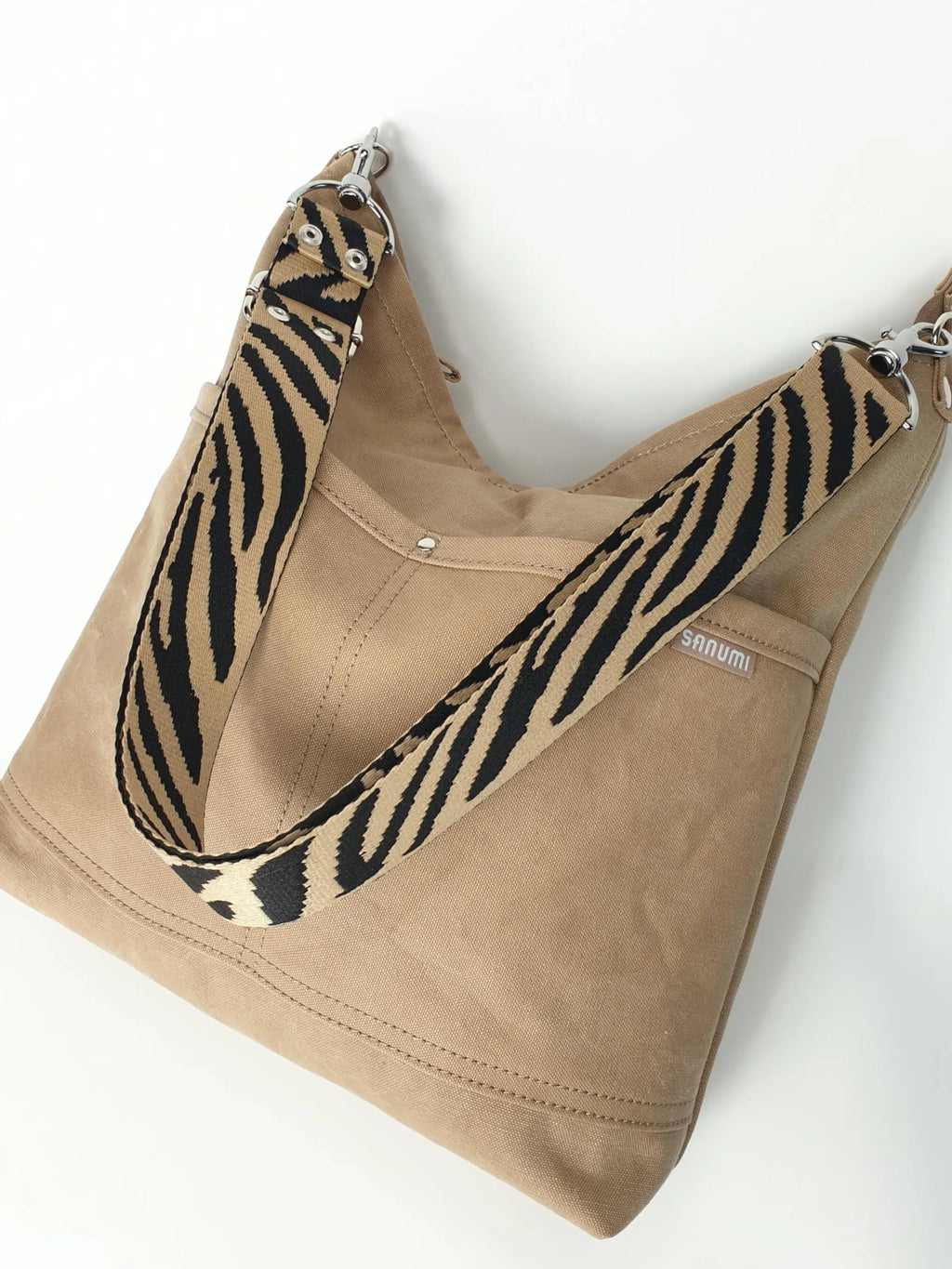 Canvas Hobo cognac