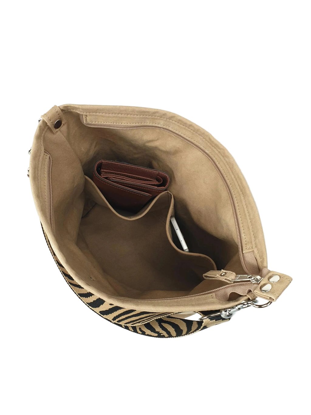 Canvas Hobo cognac