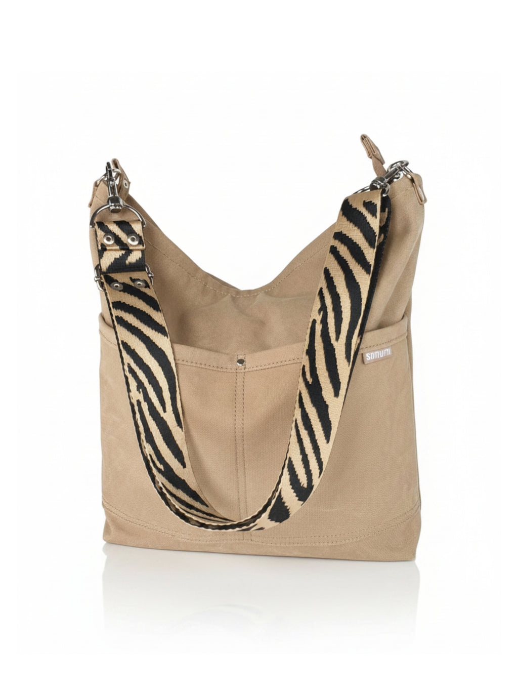 Canvas Hobo cognac