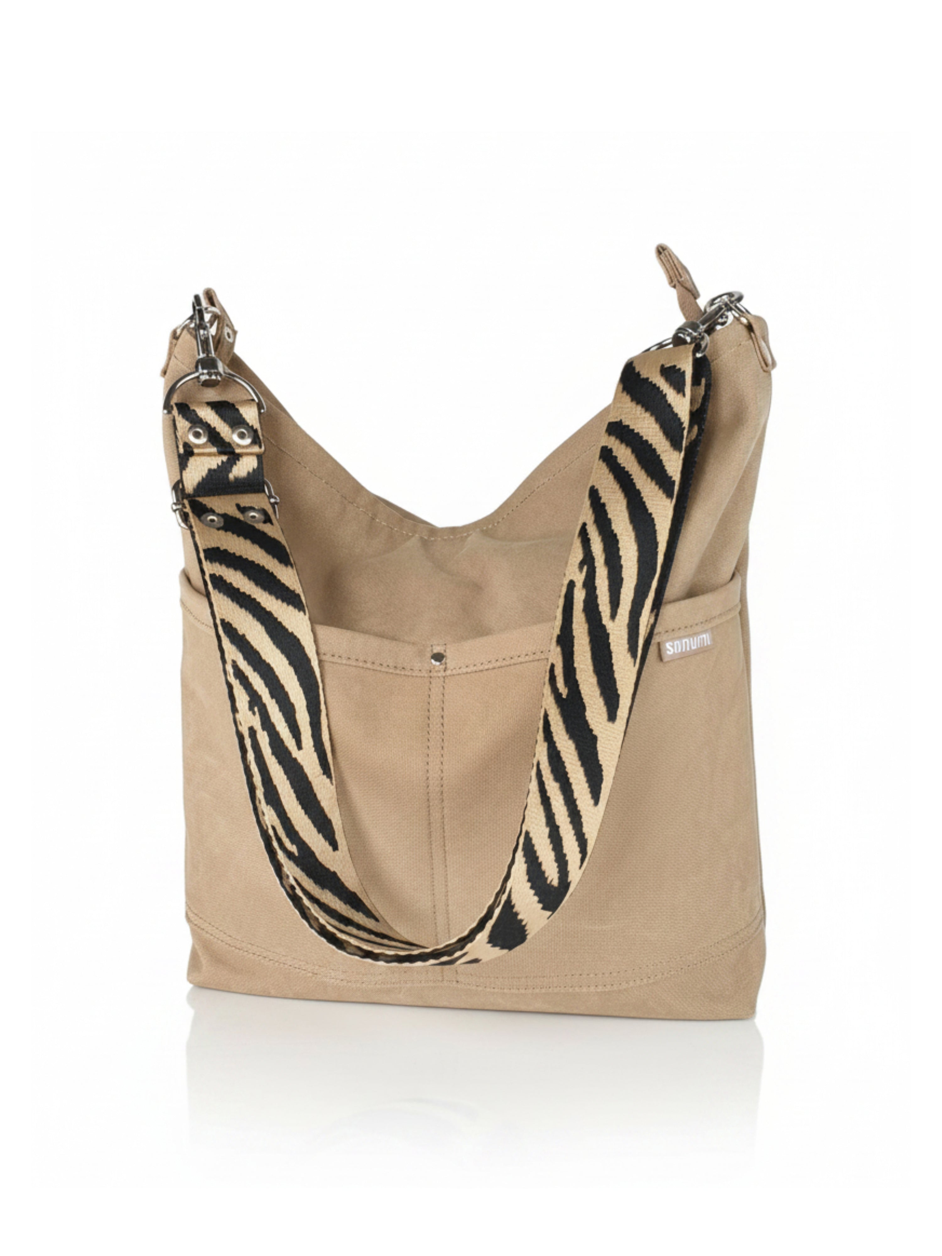 Canvas Hobo cognac